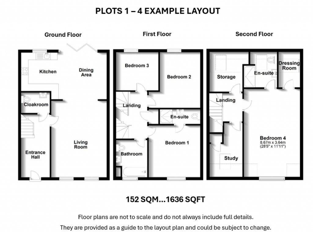 Floorplans For NEW HOMES-Plots 2-4 Greenway Drive, Firsby Avenue, Shirley