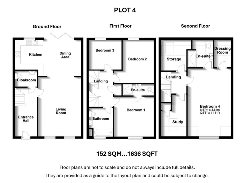 Floorplans For NEW HOME-Plot 4 Greenway Drive, Firsby Avenue, Shirley